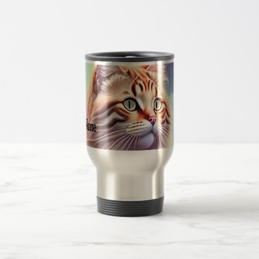 Mug De Voyage Chat romantique avec des fleurs (Centre)