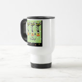 Mug De Voyage Chat sur Candy Corn Traitez-moi doux vert (Devant gauche)