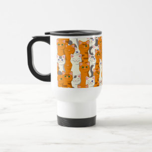 Mug De Voyage Chats blancs et gingembre motif yeux verts yeux bl