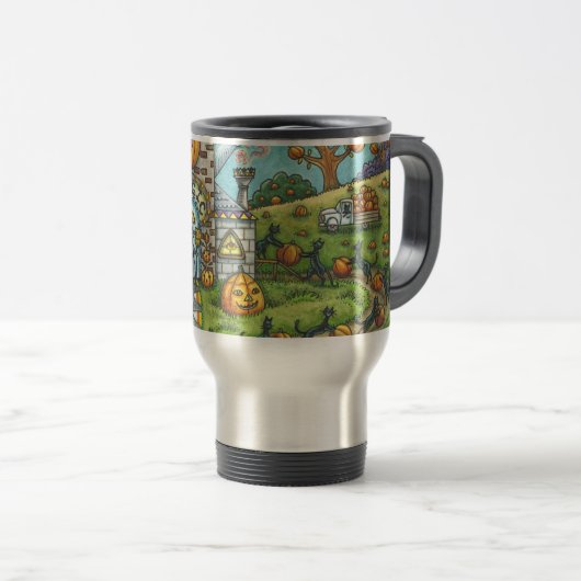 MUG DE VOYAGE CHATS NOIRS, BOUG DE VOYAGE DE L'USINE DE PIE CITR (Devant droit)