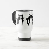 Mug De Voyage Chats noirs et blancs | Trois sages minous (Devant gauche)