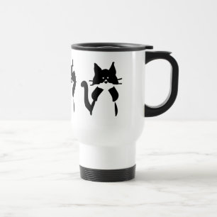 Mug De Voyage Chats noirs et blancs Trois sages minous