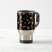 Mug De Voyage Chats sur le noir (Devant droit)