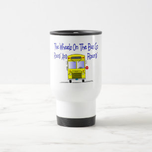 Mug De Voyage Chauffeur de bus "les roues sur l'autobus "