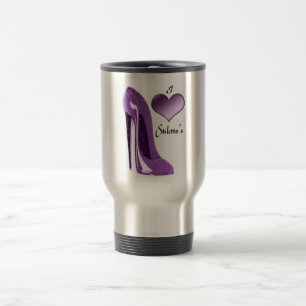 Mug De Voyage Chaussure et coeur 3D stylets lilas succulents