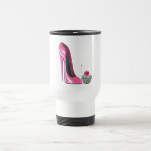 Mug De Voyage Chaussure et petit gâteau stylets roses