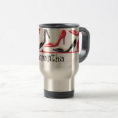 Mug De Voyage Chaussures Femen 15 oz. Coupe de Musique de Voyage (Devant droit)