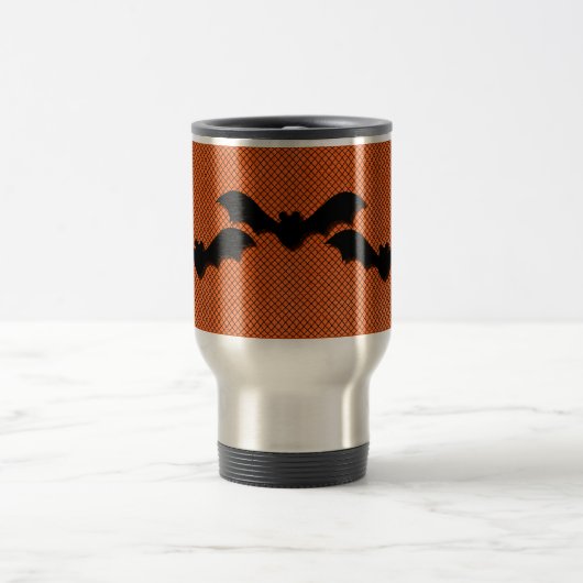 Mug De Voyage Chauves-souris déplaisantes Halloween Mug, Orange (Centre)