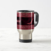 Mug De Voyage Cheetah rose personnalisé avec nom (Devant droit)
