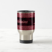 Mug De Voyage Cheetah rose personnalisé avec nom (Centre)