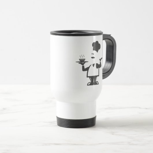 Mug De Voyage Chef tenant un bol de soupe (Devant droit)