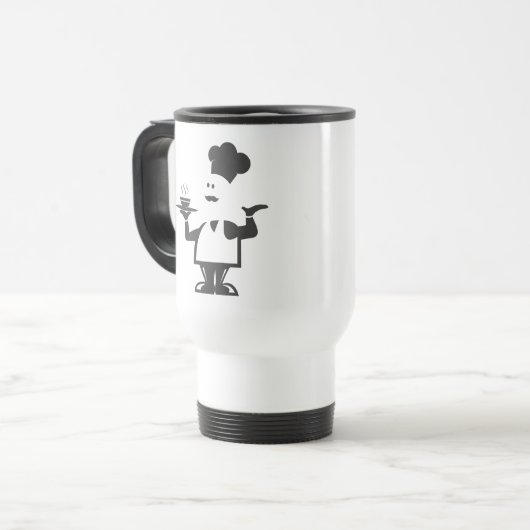 Mug De Voyage Chef tenant un bol de soupe (Devant gauche)
