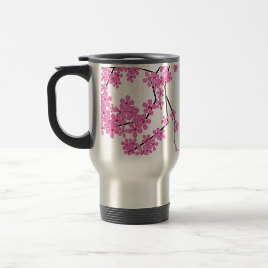 Mug De Voyage Cherry Blossom Design Voyage Boisson Mug (Gauche)