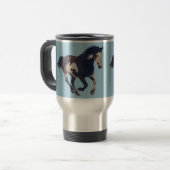 Mug De Voyage Cheval américain galopant sauvage de peinture de (Devant gauche)