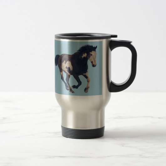 Mug De Voyage Cheval américain galopant sauvage de peinture de (Droit)