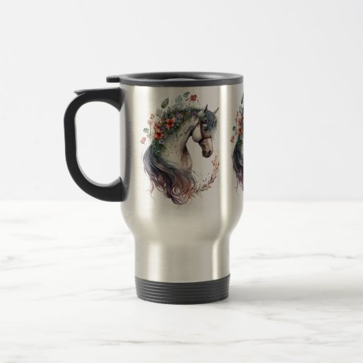 Mug De Voyage Cheval aquarelle (Gauche)