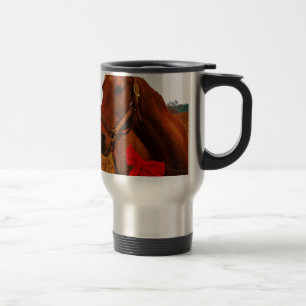 Mug De Voyage Cheval avec Bow rouge