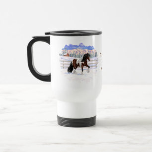 Mug De Voyage Cheval de Tinker Tinker Gypsy Vanner Brown Pinto