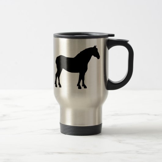 Mug De Voyage Cheval de trait (noir) (Droit)
