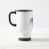 Mug De Voyage Cheval et cavalier de dressage de Piaffe (bleus) (Gauche)