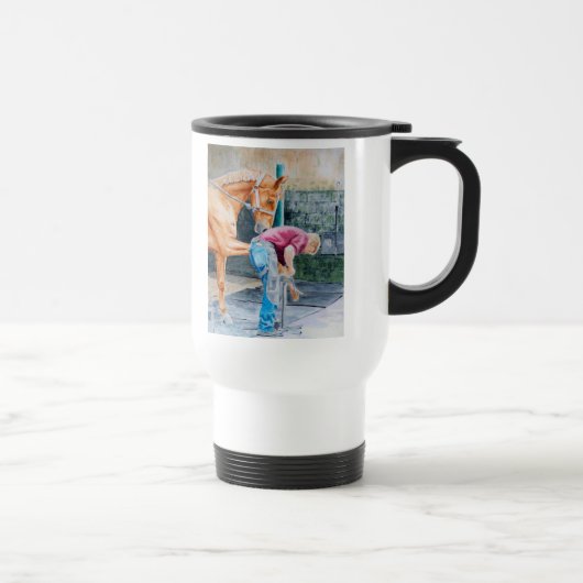 Mug De Voyage Cheval et maréchal-ferrant (Droite)
