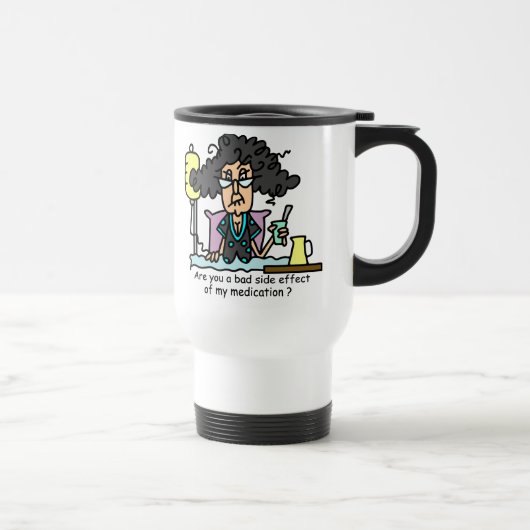 Mug De Voyage Cheveux foncés d'effet secondaire de médicament (Droite)