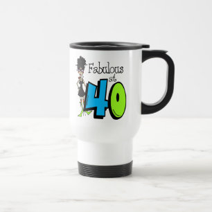Mug De Voyage Cheveux noirs fabuleux à l'anniversaire 40