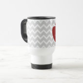 Mug De Voyage Chevron gris et professeur rouge d'Apple (Devant gauche)