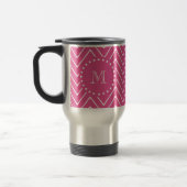 Mug De Voyage Chevron rose chaud | Votre monogramme (Gauche)
