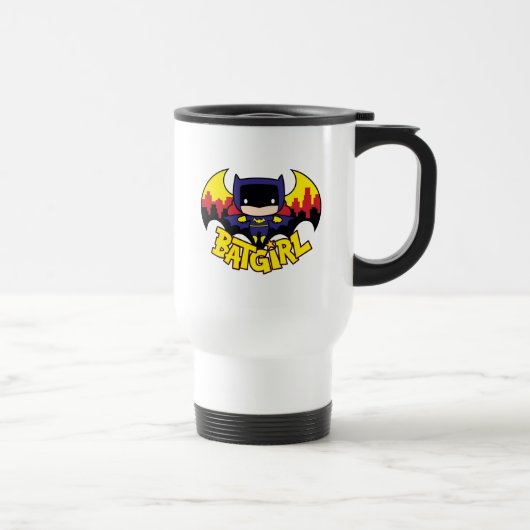Mug De Voyage Chibi Batgirl avec Gotham Skyline & Logo (Droite)