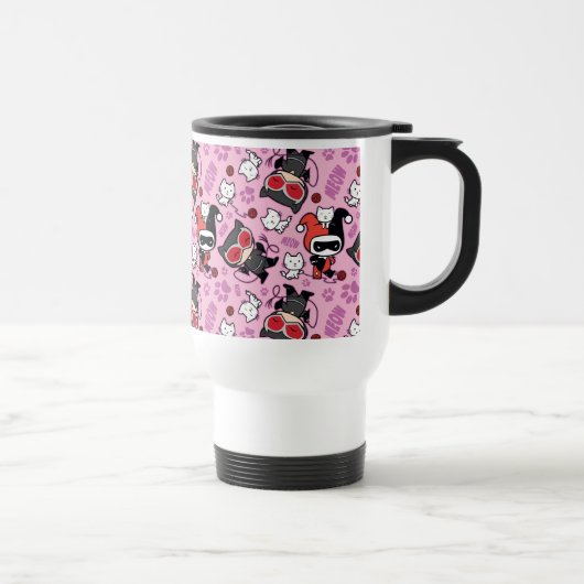Mug De Voyage Chibi Catwoman, Harley Quinn & Kittens Motif (Droite)