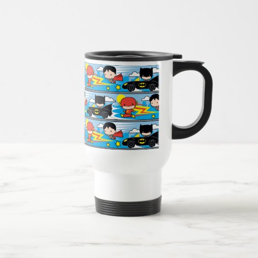 Mug De Voyage Chibi Flash, Superman et Batman Racing Motif (Droite)