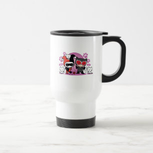 Mug De Voyage Chibi Harley Quinn & Chibi Catwoman Avec Chats