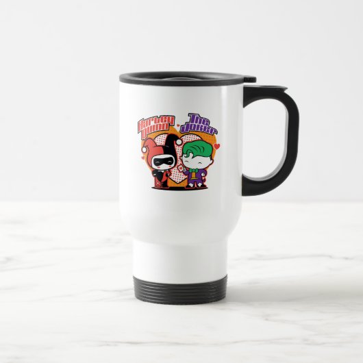 Mug De Voyage Chibi Harley Quinn & Chibi Joker Coeurs (Droite)