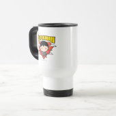 Mug De Voyage Chibi Superman Polka Dot Shield et nom (Devant gauche)