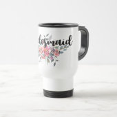 Mug De Voyage Chic Aquarelle Florale Mariage Bridesmaid (Devant droit)