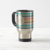 Mug De Voyage Chic Monogram Pastel Arc-en-ciel bandes horizontal (Devant gauche)