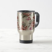 Mug De Voyage Chic Rétro Fleurs Féminines Éculées (Devant droit)
