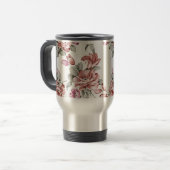 Mug De Voyage Chic Rétro Fleurs Féminines Éculées (Devant gauche)