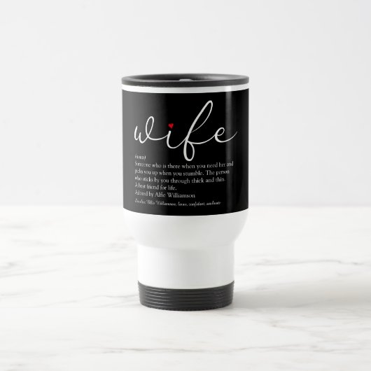 Mug De Voyage Chic Script Rouge Cœur Amour Définition Moderne de (Centre)