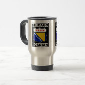 Mug De Voyage Chicago Bosniaque Américain (Devant gauche)