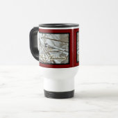 Mug De Voyage Chickadee noir de Noël en neige (Devant gauche)