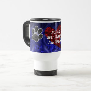 Mug De Voyage Chien animal meilleur ami Red Heart Chiot Empreint