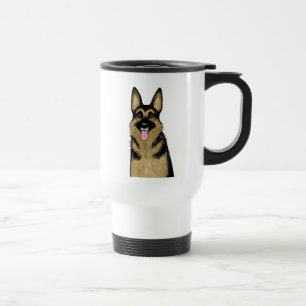 Mug De Voyage Chien berger mignon noir et tan allemand
