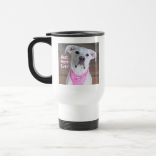 Mug De Voyage Chien blanc mignon portant Écharpe rose Meilleure