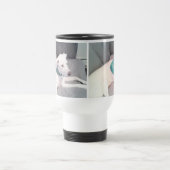 Mug De Voyage Chien blanc mignon vêtu d'écaille verte gris (Centre)