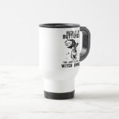 Mug De Voyage CHIEN BOUCHER VERS LE HAUT BOUTEILLE, Halloween ch (Devant droit)