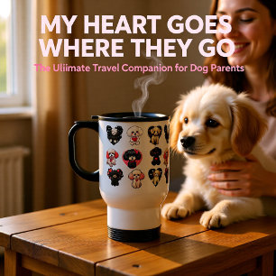 Mug De Voyage Chien de caniche de Saint-Valentin   AMOUREUX DE L