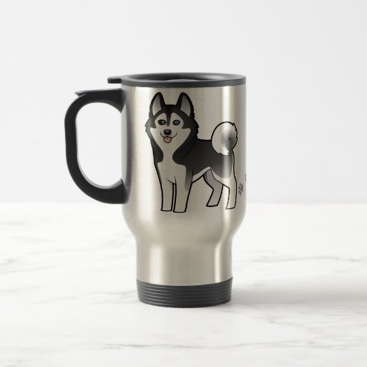 Mug De Voyage Chien de traîneau sibérien de bande (Gauche)
