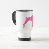 Mug De Voyage Chien de Weimaraner (dans le rose) (Devant gauche)